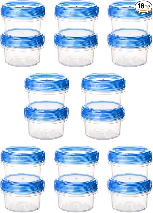 Salad Dressing Containers, [16 Pack*2 oz] Reusable Easy to Open Dressing, Condiment, Sauce, Dip Containers to Go With Leak-Proof Twist Top Lids, Bpa Free, Safe For Microwave, Freezer, Dishwasher