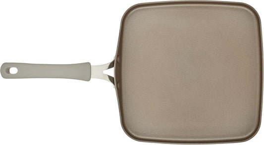Rachael Ray Cook + Create Nonstick Stovetop Griddle/Grill Pan, Square, 11 Inch, Gray