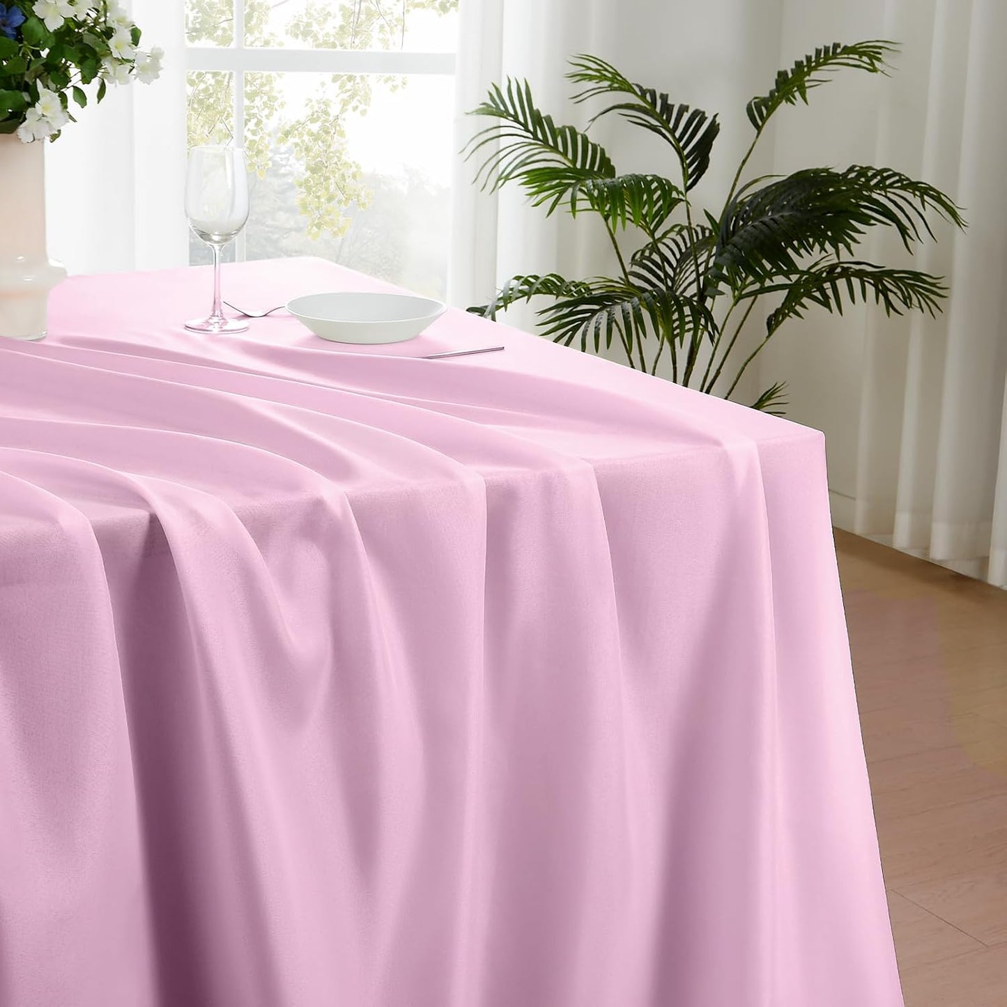 Rectangle Tablecloths 60x120 Inch 6 Pack Pink Tablecloth Washable Decorative Linen Polyester Table Cloths for Dining Table Banquets Buffet Parties and Wedding