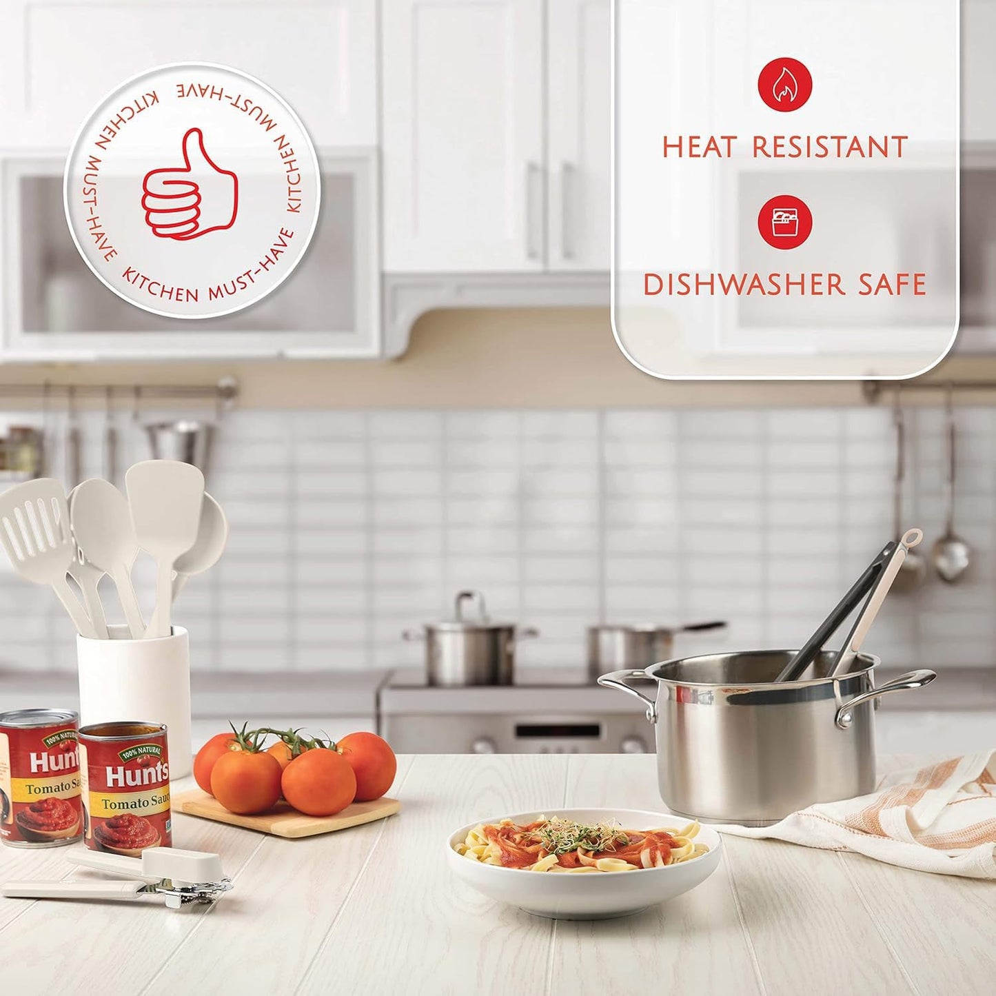 Kitchen Utensils Set 35 PCS Cooking Utensils Set, Nonstick and Heat Resistant Nylon Stainless Steel Silicone Spatula Set - Kitchen Gadgets Home Essentials Kitchen Accessories, Apartment Must Haves