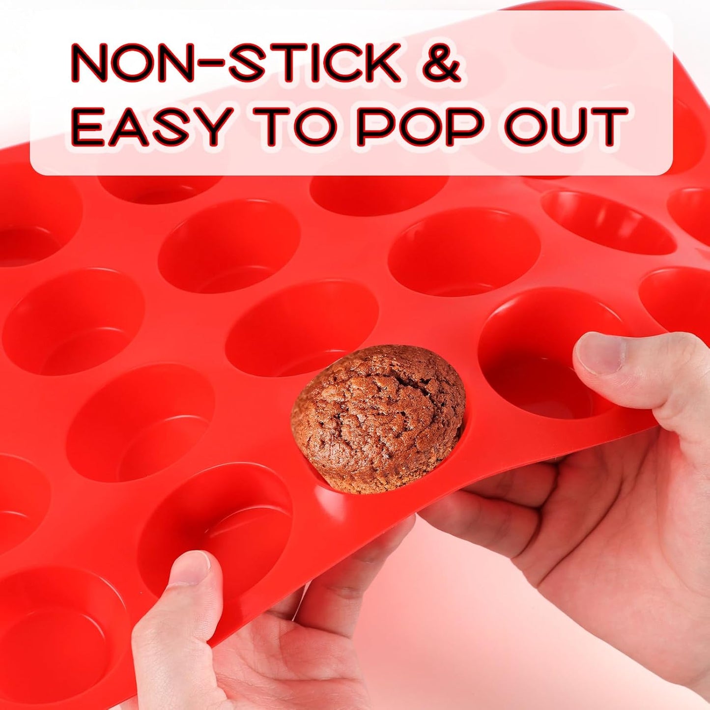 2 Pcs Muffin Pan Silicone Molds, Cupcake Pan Silicone Molds, Non-Stick Baking Molds for Making Muffin, Cakes, Cupcake, Tart, Chocolate