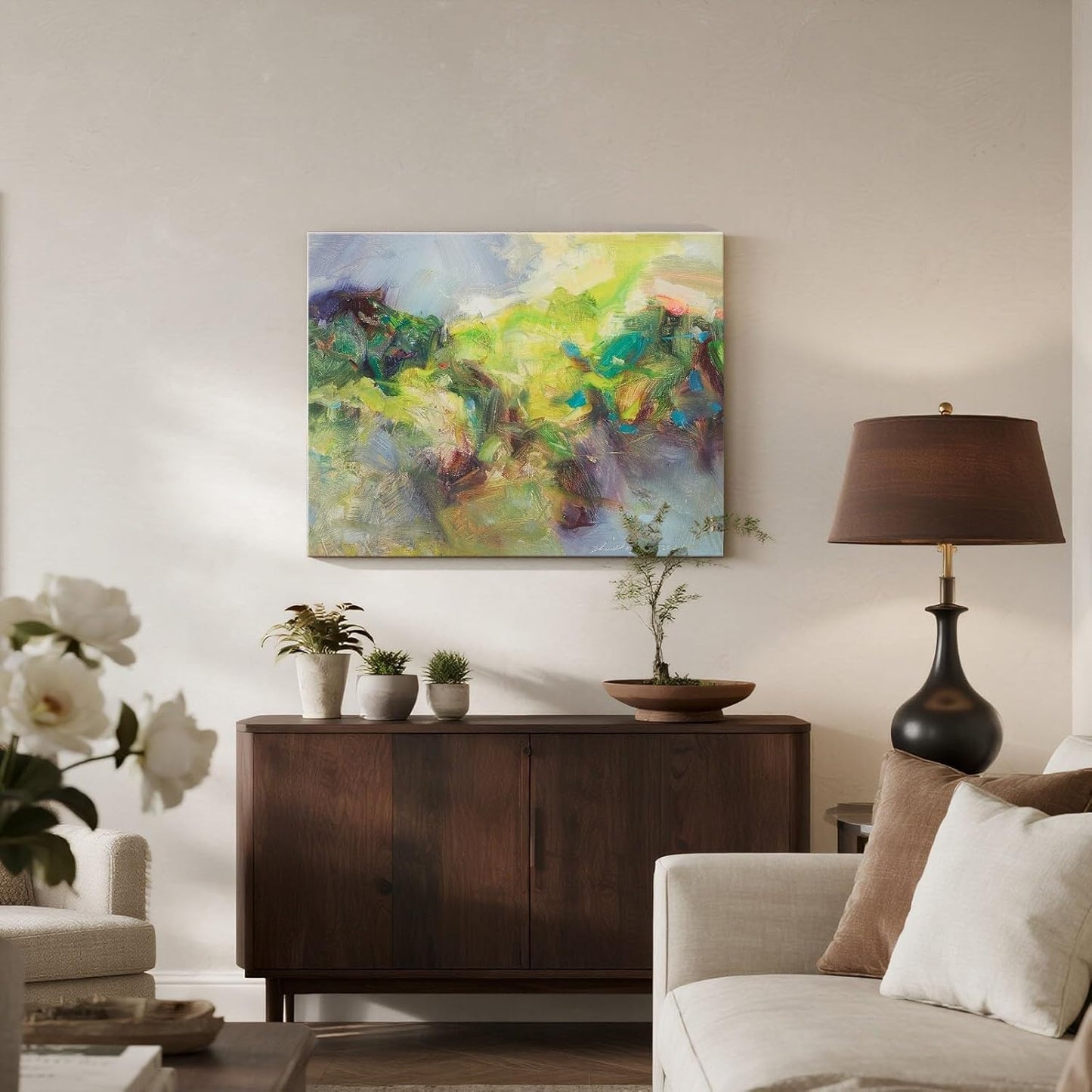 Gloliv Canvas Wall Art – Abstract Wall Decor Painting, Artist-Authorized Reproduction Canvas Prints, Modern Wall Art Decor for Living Room, Bedroom, or Office 23"x20"