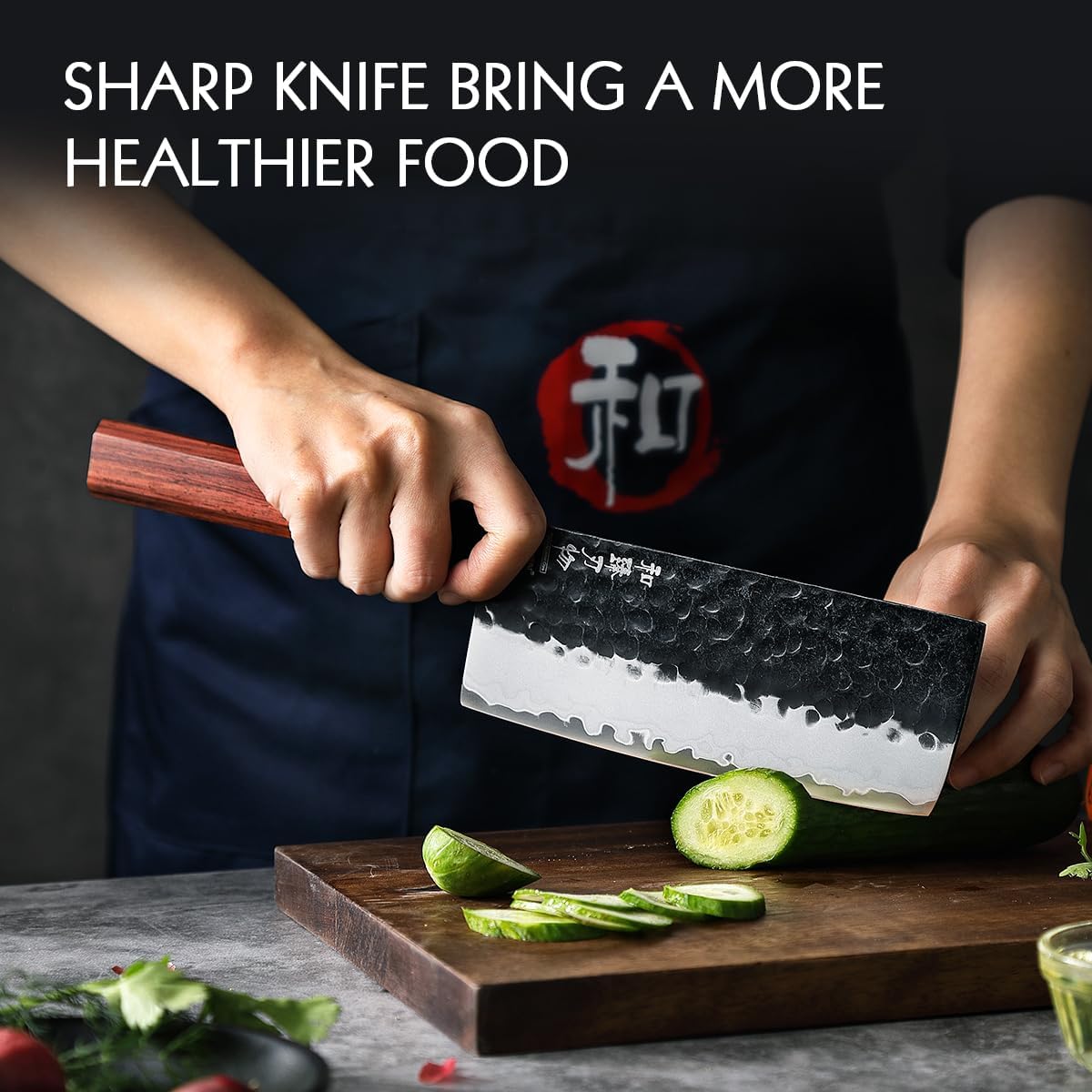 HEZHEN 6.9 inch Nakiri Knife,3 Layers High Carbon Composite Forging Steel, 10Cr15CoMoV Steel Core,Razor Sharp Kitchen Knife, Redwood Octagonal Handle with Premium Gift Box