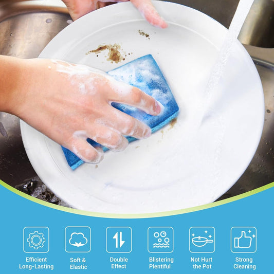 AIDEA Non-Scratch Scrub Sponge, 48Count, Sponges for Dishes, Sponges Kitchen, Cleaning Sponge, Cleans Fast Without Scratching, Stands Up to Stuck-on Grime, Cleaning Power for Everyday Jobs