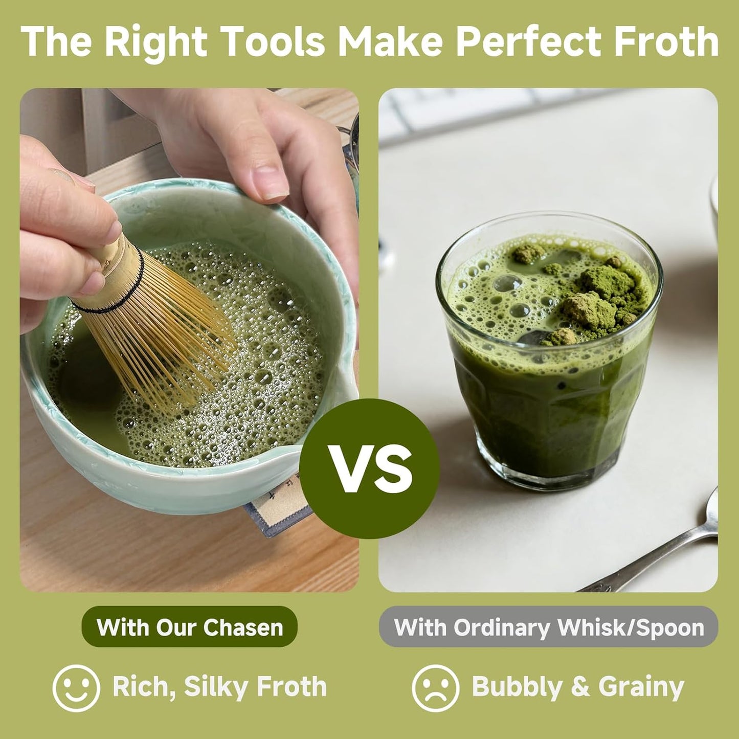 Matcha Whisk Set with Ceramic Bowl - Bamboo Whisk (Chasen), Scoop, Sifter & Holder - Complete Kit for Traditional Matcha Tea - Unique Gifts for Women, Men, Tea Lovers (Matcha Crystal)