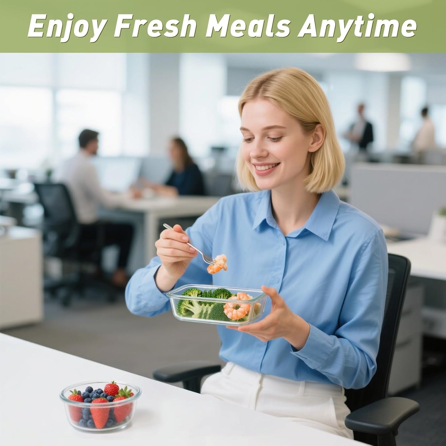 BAYZZ 30 Piece Glass Food Storage Containers Set, Glass Meal Prep Containers with Lids, Airtight Lunch Box, BPA-Free, Microwave, Freezer & Dishwasher Safe