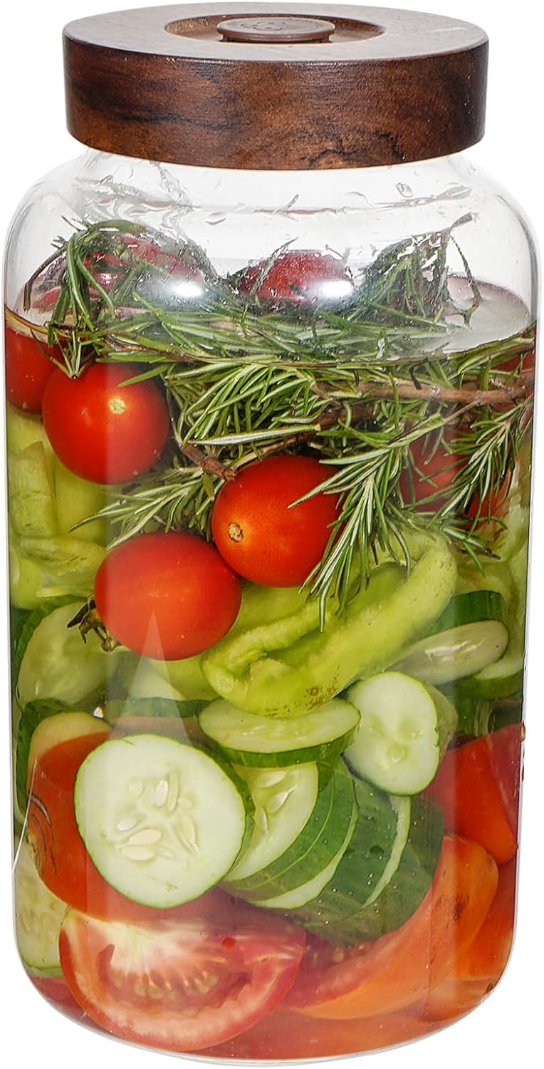 Glass Spice Jars Seasoning Containers Small Glass Jars with Lids Airtight Food Storage Canister for Kitchen Pantry Sugar Tea Coffee Bean Nuts Cookies Herbs Salt (77oz(2300ml)*1 pack)