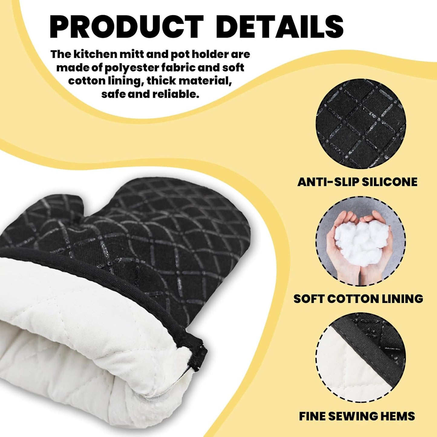 Funny BBQ Oven Mitts and Pot Holders（Set of 2） Chillin' and Grillin' Silicone Non-Slip Oven Mitts Funny Kitchen Heat Resistant Mitts Gifts for Hostess Chef Grilling Master BBQ Lover Friend