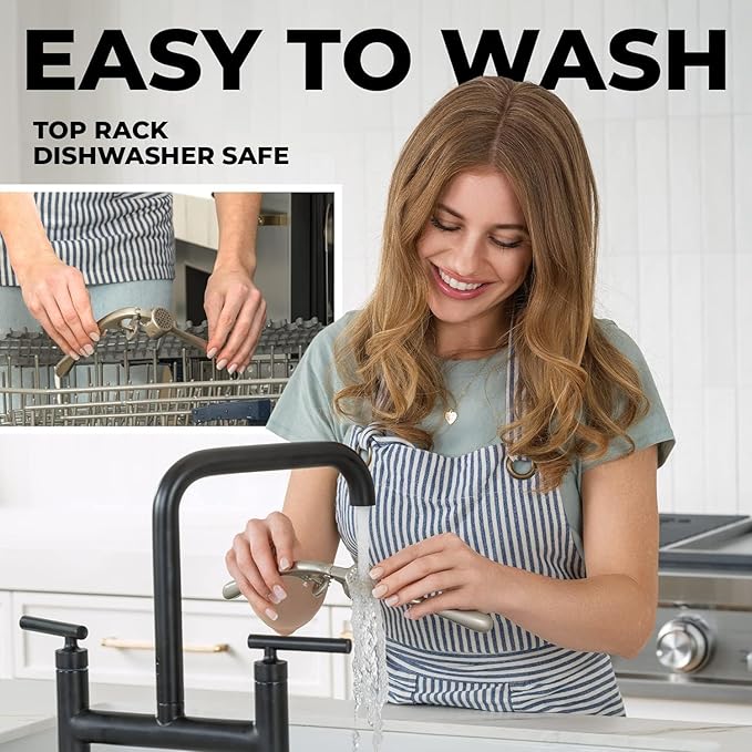 Zulay Kitchen Premium Garlic Press Set - Rust Proof & Dishwasher Safe Professional Garlic Mincer Tool - Easy-Squeeze, Easy-Clean with Soft, Ergonomic Handle - Silicone Garlic Peeler & Brush (Silver)