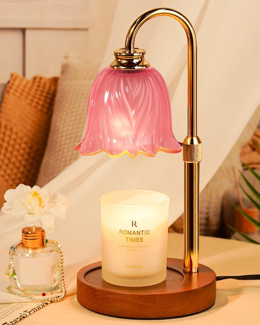 Candle Warmer Lamp, Gold Candle Lamp Warmer with Timer & Dimmer with 2 Bulbs, Birthday Gifts for Mom, Christmas Gifts for Women, New Home Bedroom Decor, Height Adjustable