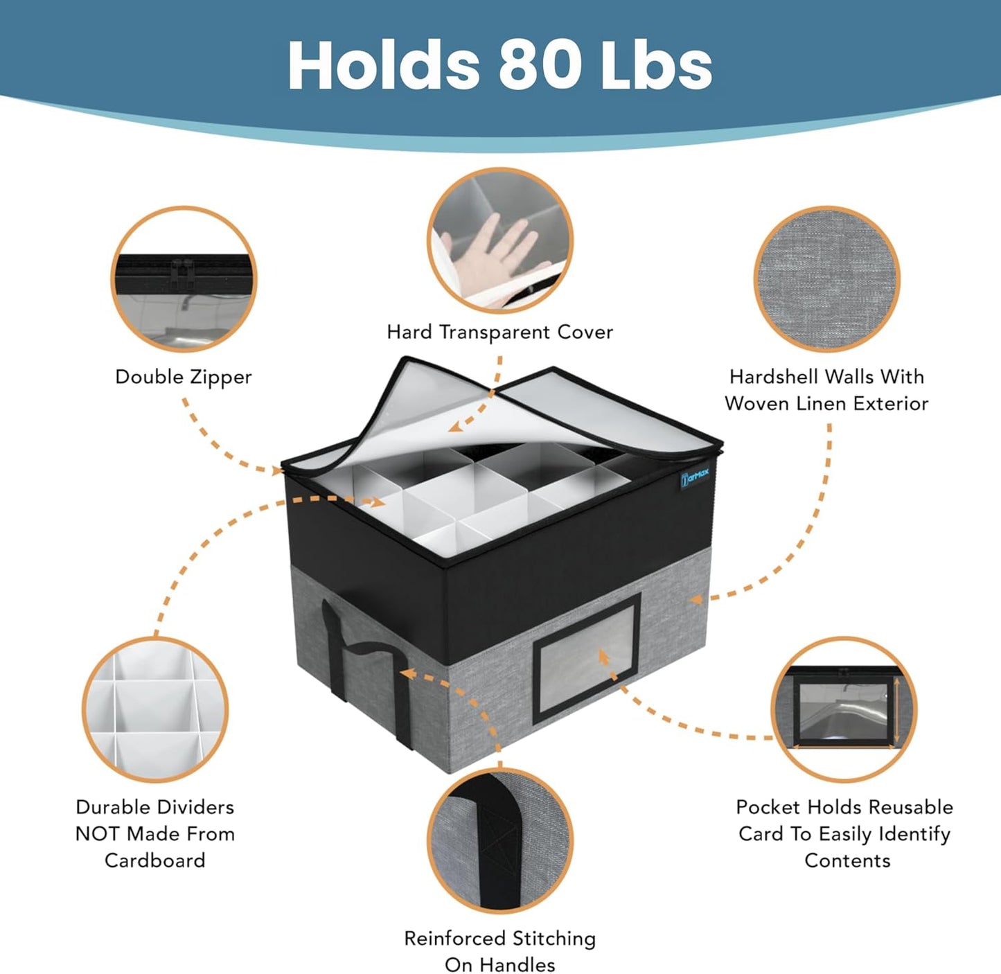 2 Tier 16 oz Pint Mason Jar Storage, Sturdy Pantry Canning Jar Storage Containers, Holds 24 Pint Ball Mason Jars, Foldable Canning Organizer, Stackable Storage Box with Lid & Label holder