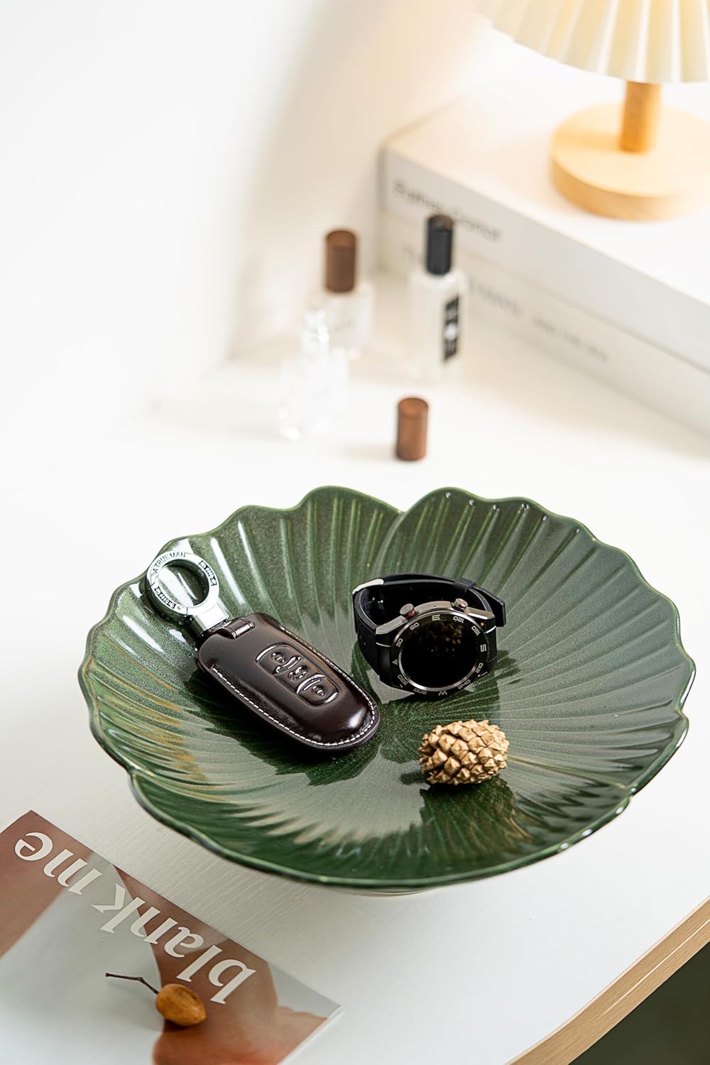 Ceramic Fruit Bowl for Kitchen Counter, Decorative bowl, Pedestal bowl, Footed bowl, Modern fruit bowl, Large fruit bowl, Decorative bowls for home décor, Green fruit bowl, 10.5 "