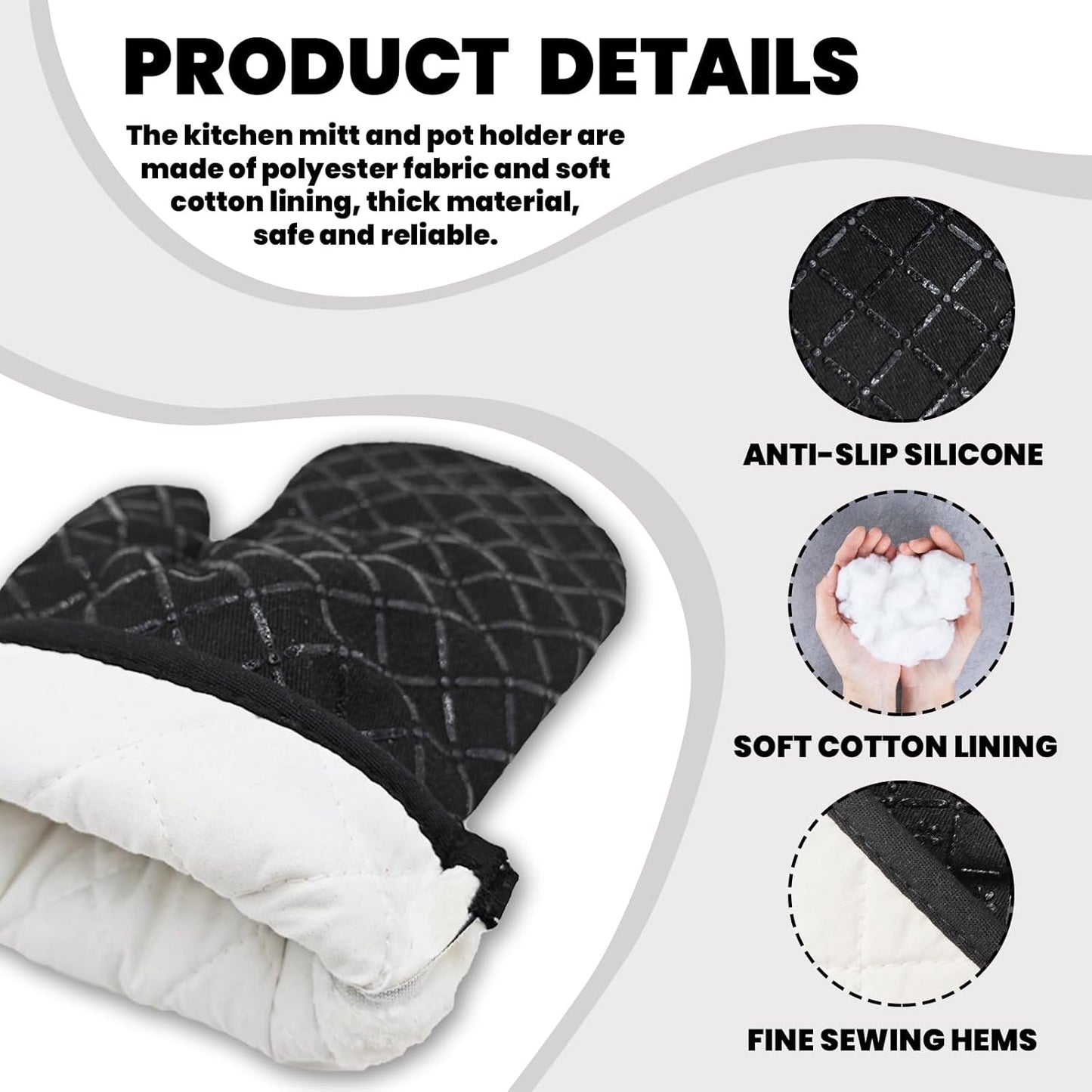 Funny Baking Oven Mitts and Pot Holders（Set of 2） I Bake People Happy Heat Resistant Mitts Silicone Non-Slip Oven Mitts Bake Lover Gift Novelty Birthday Gift for Women Men Friend Sister Chef