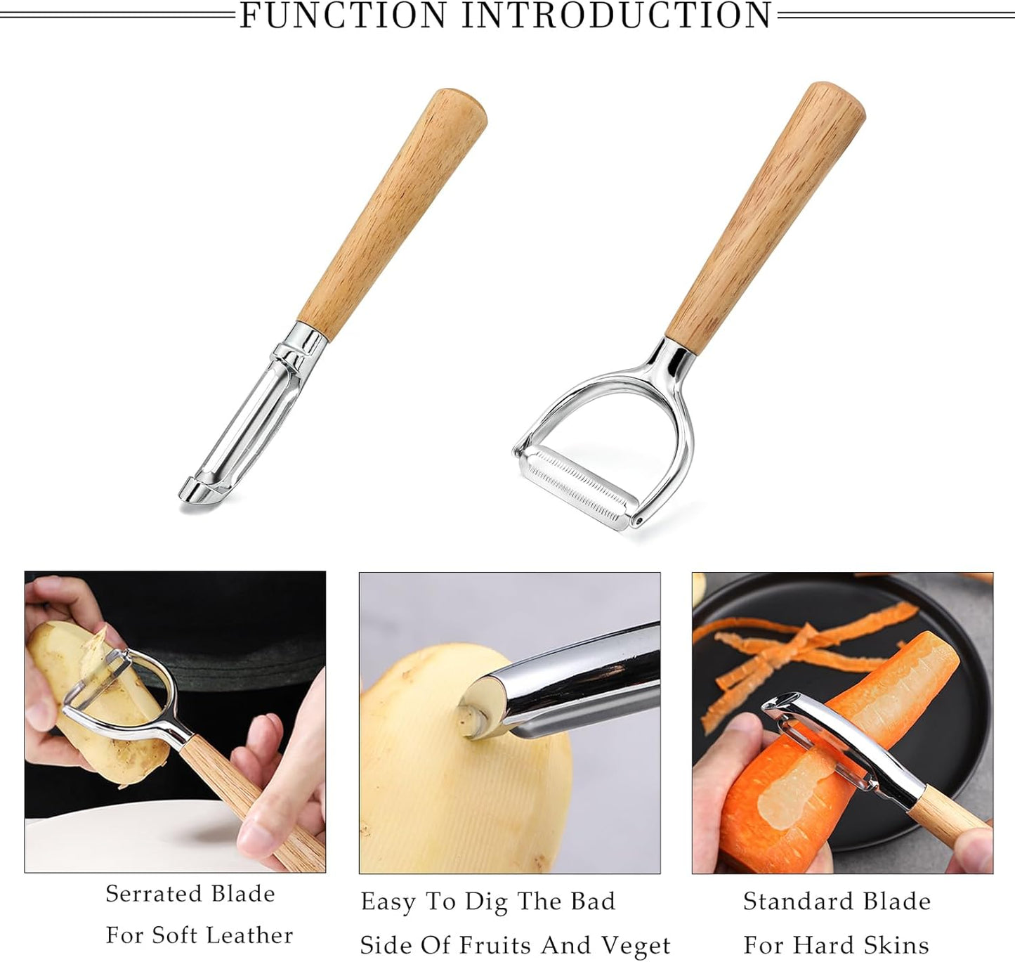 Potato Peelers Set Stainless Steel Peeler,Y-Shaped and I-Shaped Peelers,Carrot Fruit Vegetable Peelers for Home kitchen