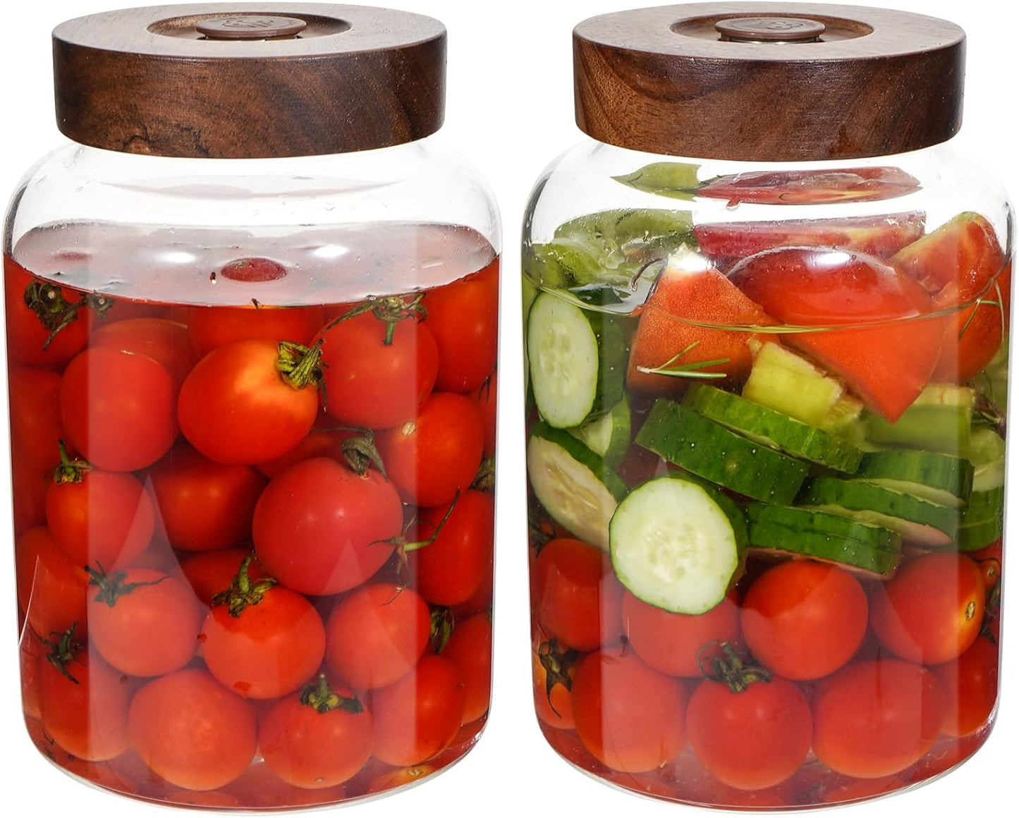 Glass Spice Jars Seasoning Containers Small Glass Jars with Lids Airtight Food Storage Canister for Kitchen Pantry Sugar Tea Coffee Bean Nuts Cookies Herbs Salt (60oz(1800ml)*2 pack)