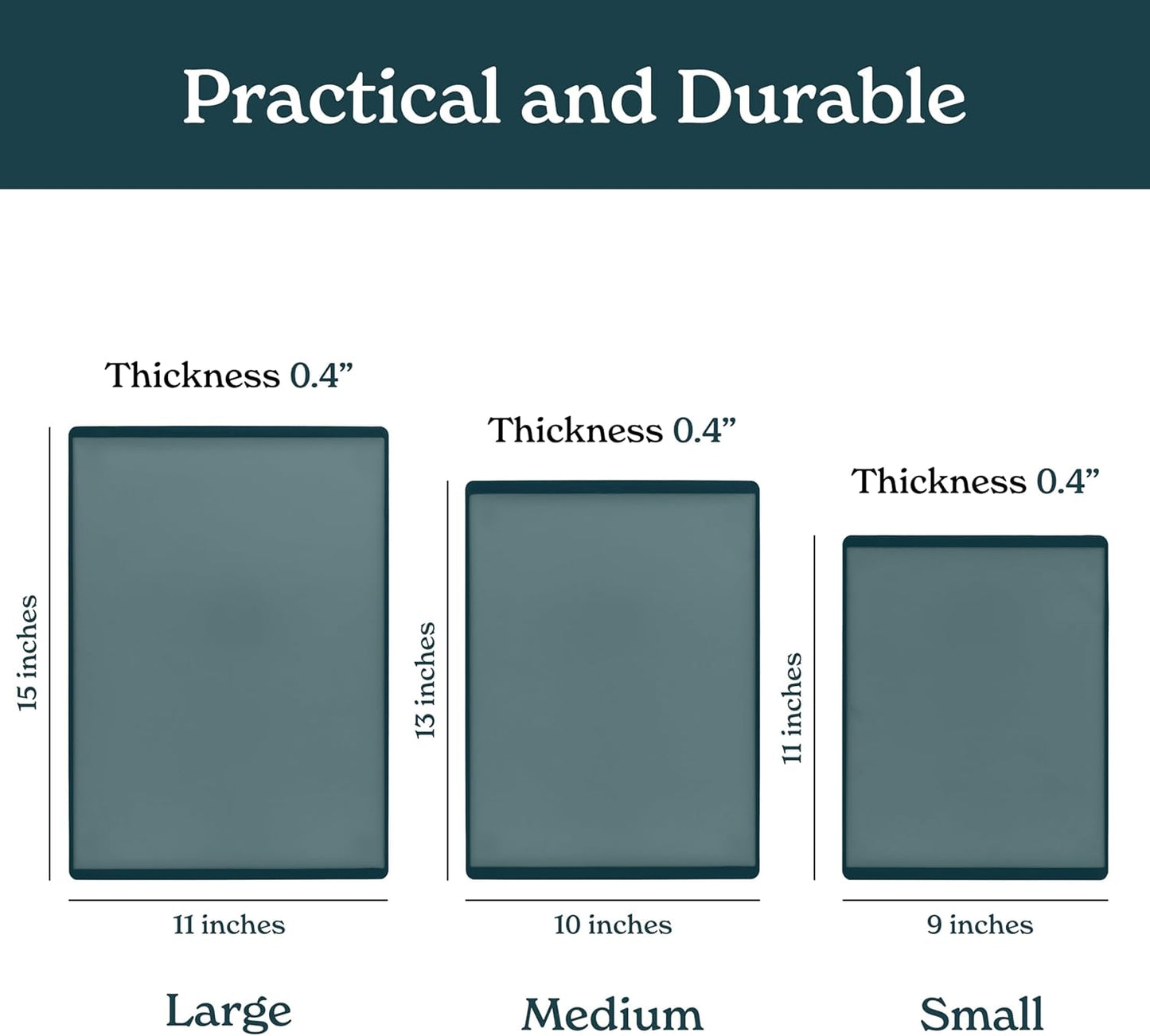 SMIRLY Plastic Cutting Board Set 3 Pieces, Non-Slip Dishwasher Safe Chopping Boards for Kitchen, Blue