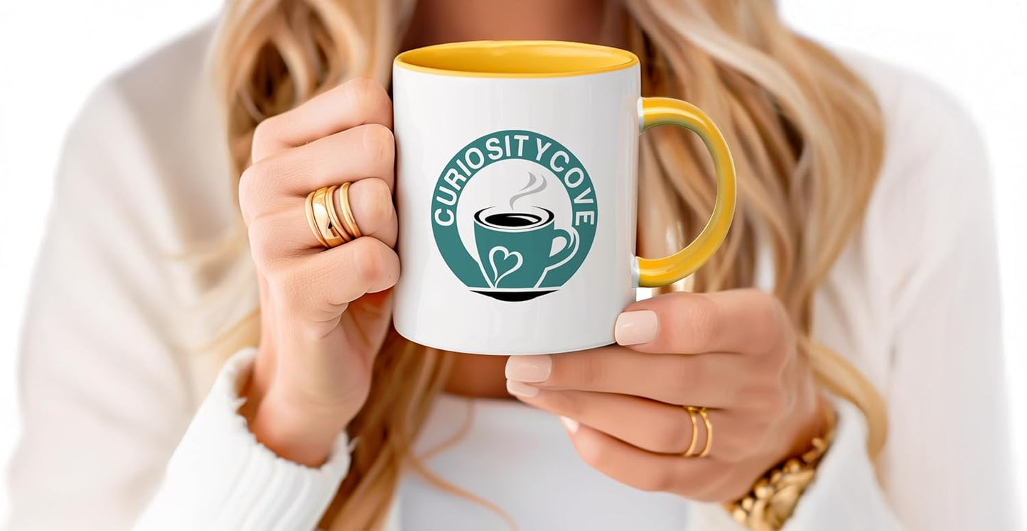 Personalized Coffee Mug | Custom Photo, Text, or Logo Cup (11oz, Yellow Rim, Inner, and Handle) |Dishwasher & Microwave Safe |Unique Gift for Men & Women –Taza Personalizada
