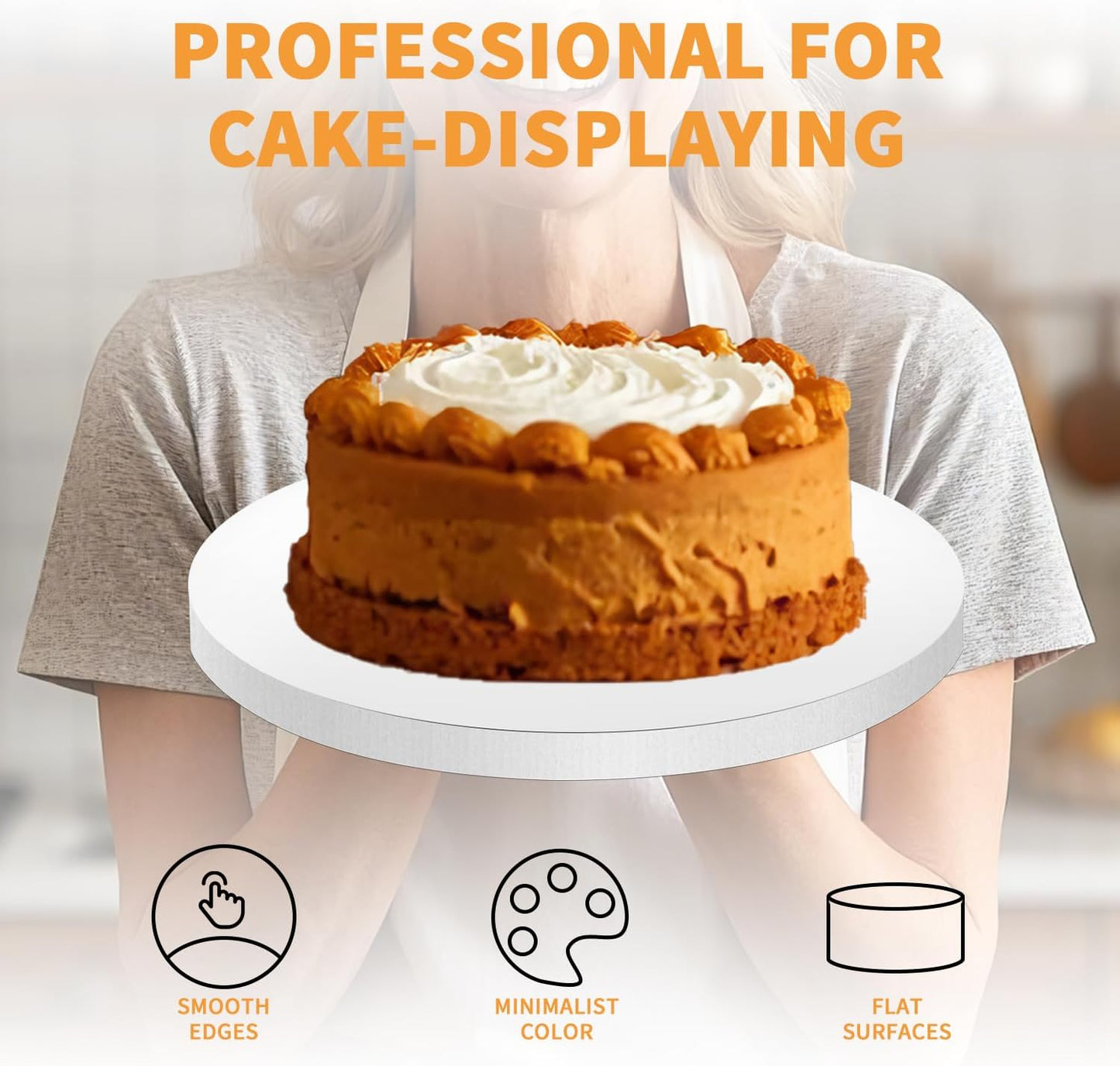 10pcs Large Cake Boards Drum 11 Inch Round,Food Grade Cake Rounds,1/2" Thick Cake Base Sturdy Multiple Layers of Corrugated Cardboard for Heavy or Multi Layer Cakes, Pastry, Display(11inch/10pcs)