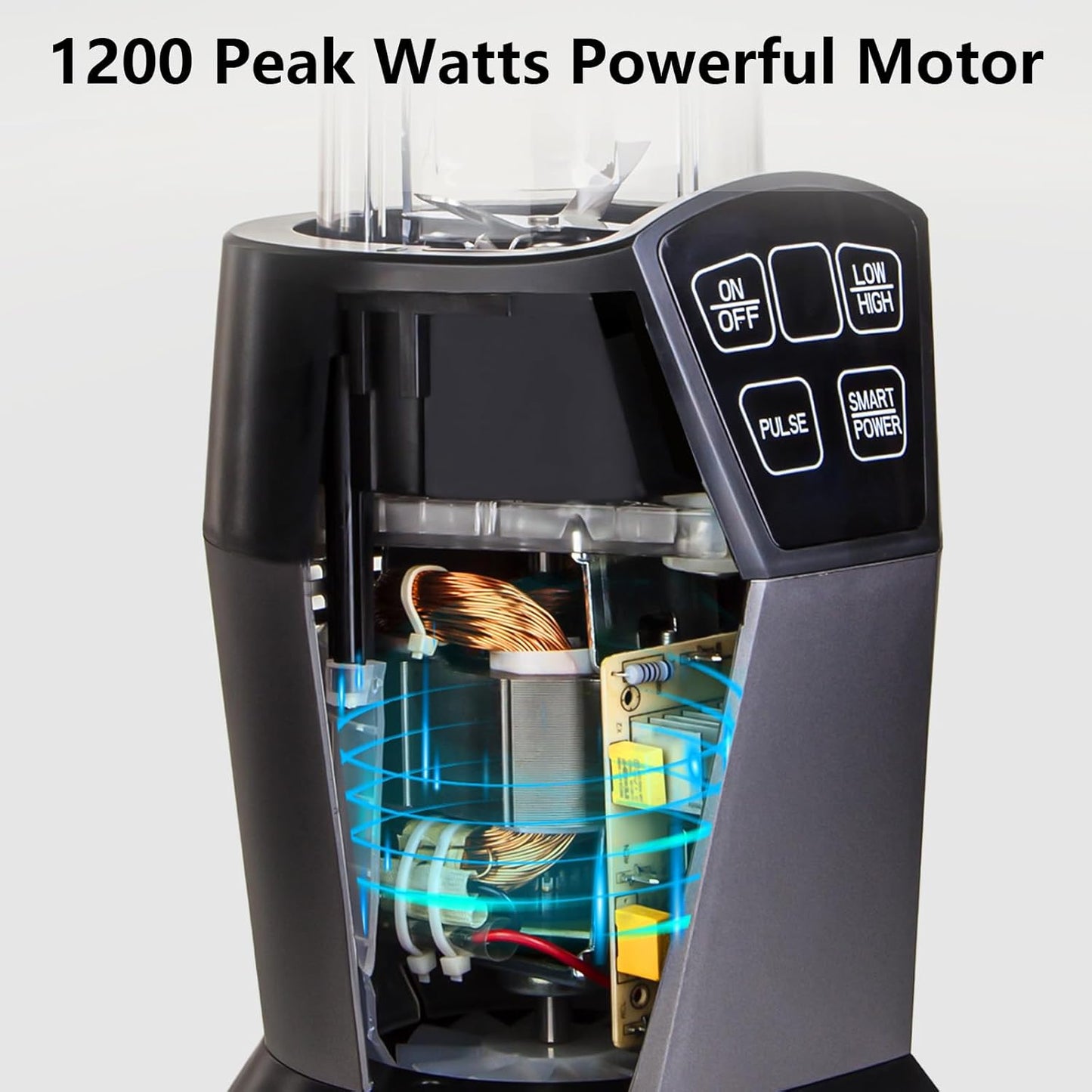 Liebe&Lecker Smoothie Blender, 1200W Blender for Smoothies, Smart Technology Blenders for kitchen Frozen Fruit, Personal Blenders with BPA Free 28-oz To-go Cup and 50-oz Jar