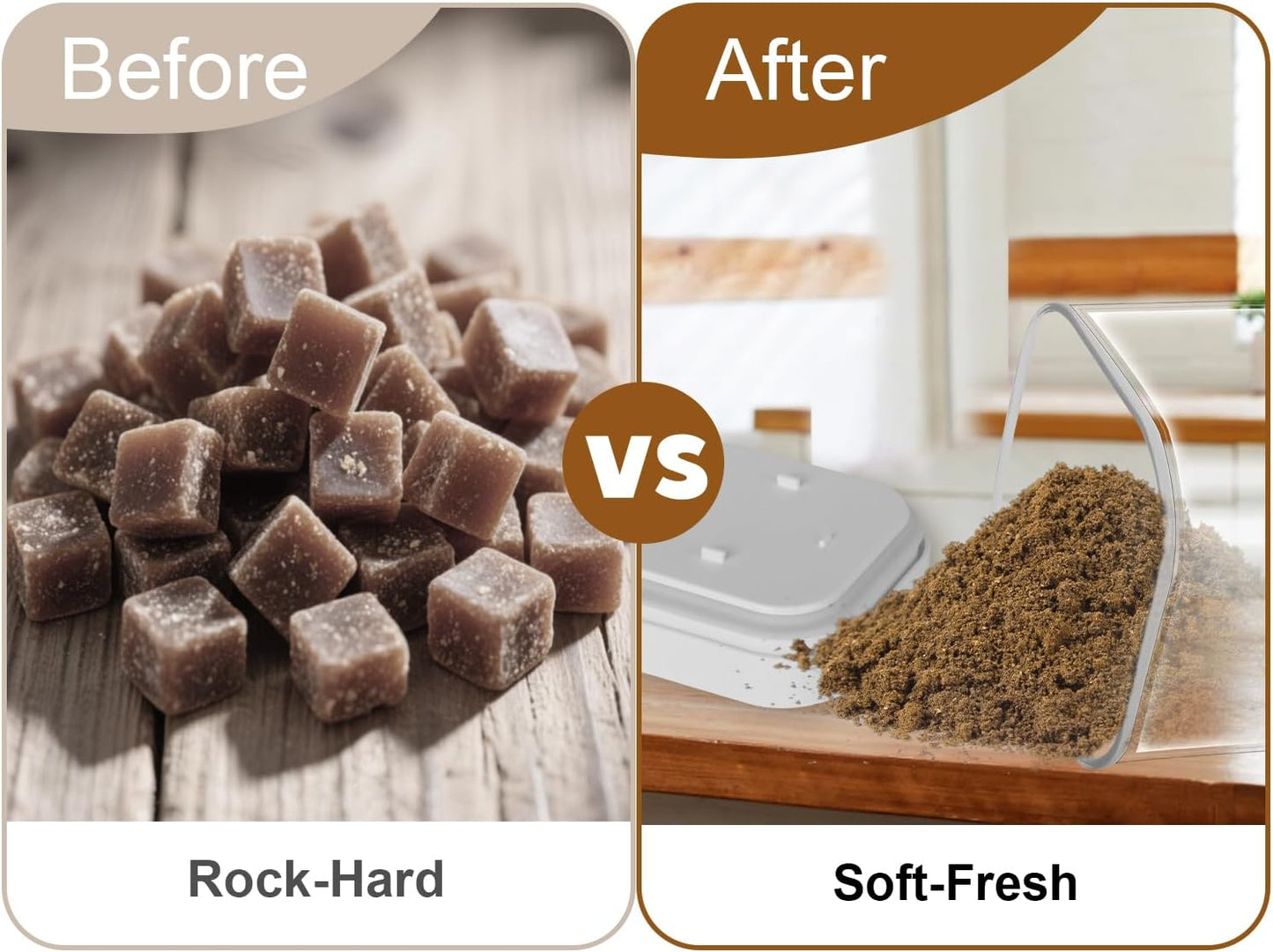 Brown Sugar Container Airtight, 1.8QT Stackable One-Touch Open, Brown Sugar Keeper Storage For Kitchen Organization