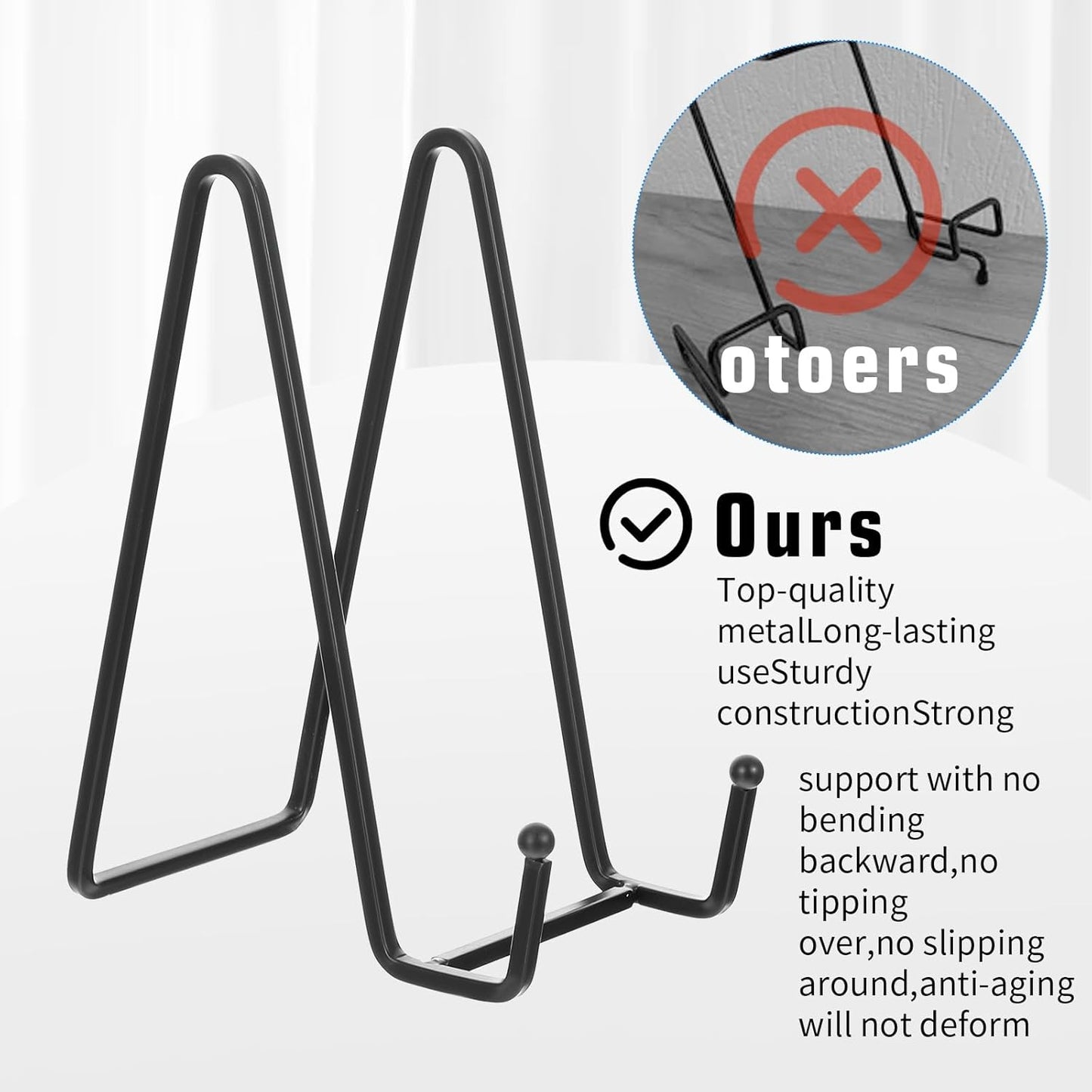 12 Pack Plate Stands for Display 6 Inch Plate Holder Display Stands Picture Frame Holder Metal Frame for Decorative Supplies, Book, Photo, Easel, Platter, Tabletop Art