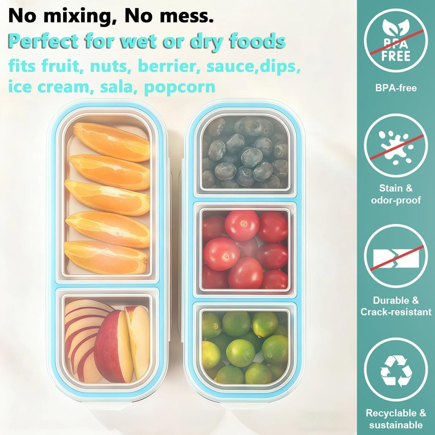 Food Storage Containers with Airtight Lid, Stainless Steel Snack Containers, Leak Proof Metal Lunchbox with Compartment and Spoon, Lunch Box Bento Box Adult for Office, Travel, Meal Prep