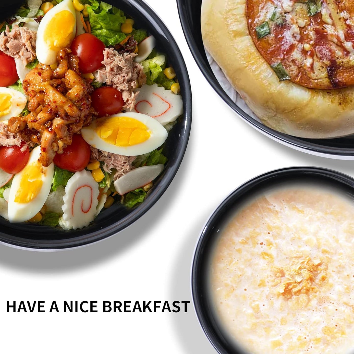 Hasense Ceramic Mixing Bowls Set for Kitchen, Handmade Serving Dishes for Entertaining, 2.1/1.0/0.5 Qt Deep Microwave Safe Nesting Bowls for Storage and Baking, Blue