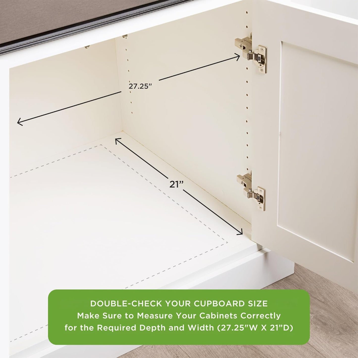 HOLD N’ STORAGE Heavy-Duty Premium Collection Pull Out Cabinet Organizer - Wooden Cabinet Drawer Slide Outs (Wood, 26 Inch)