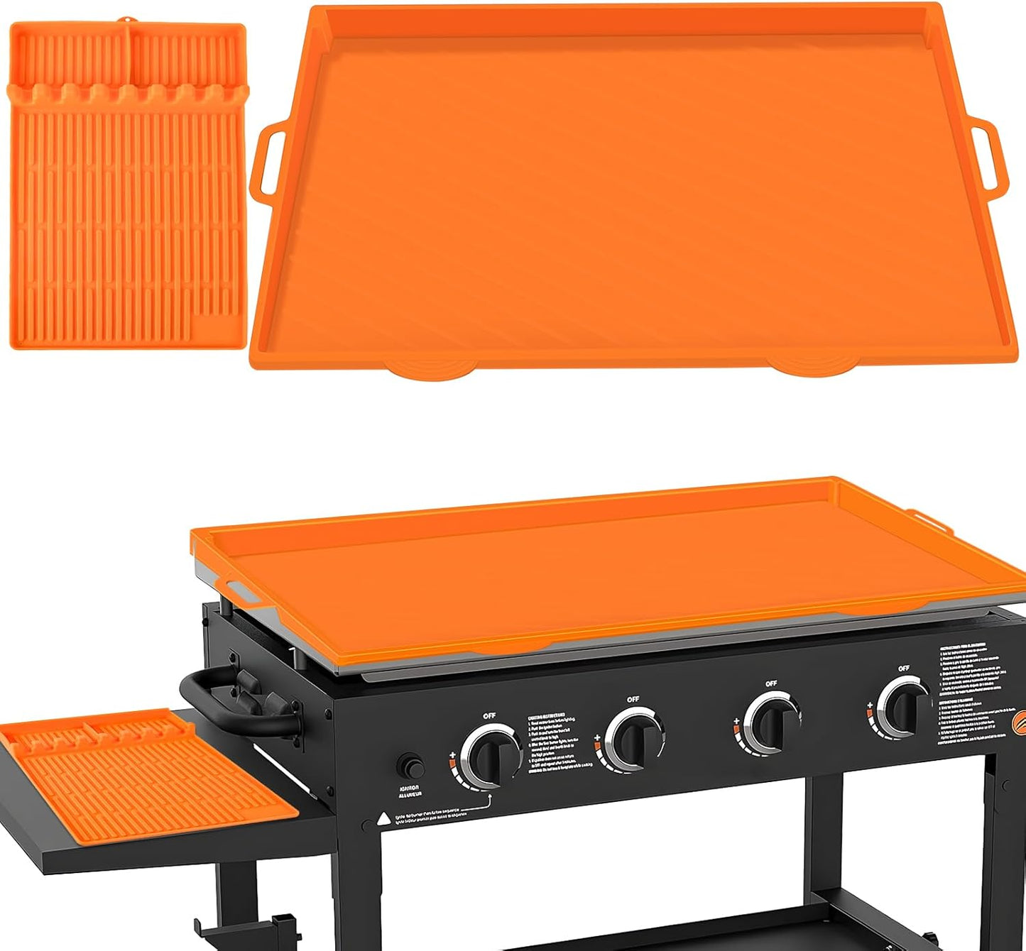 36" Griddle Cover Mat for Blackstone and 16" Blackstone Griddle Accessories, Food Grade Upgraded Silicone Griddle Mat Cover, Full Wrap-Around with Handle Prevent Dirt & Rust