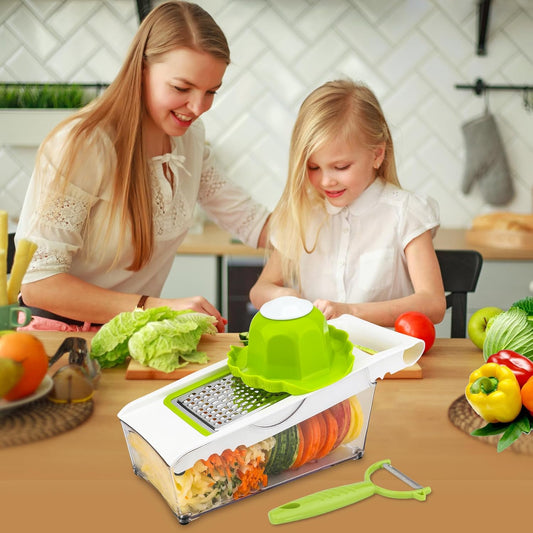 Graters For Kitchen, Cheese Grater with Container, Mandoline Slicer For Kitchen, Vegetable Grater, Carrot Shredder, Julienne Slicer and Peeler, Potato Slicer, Cheese Shredder