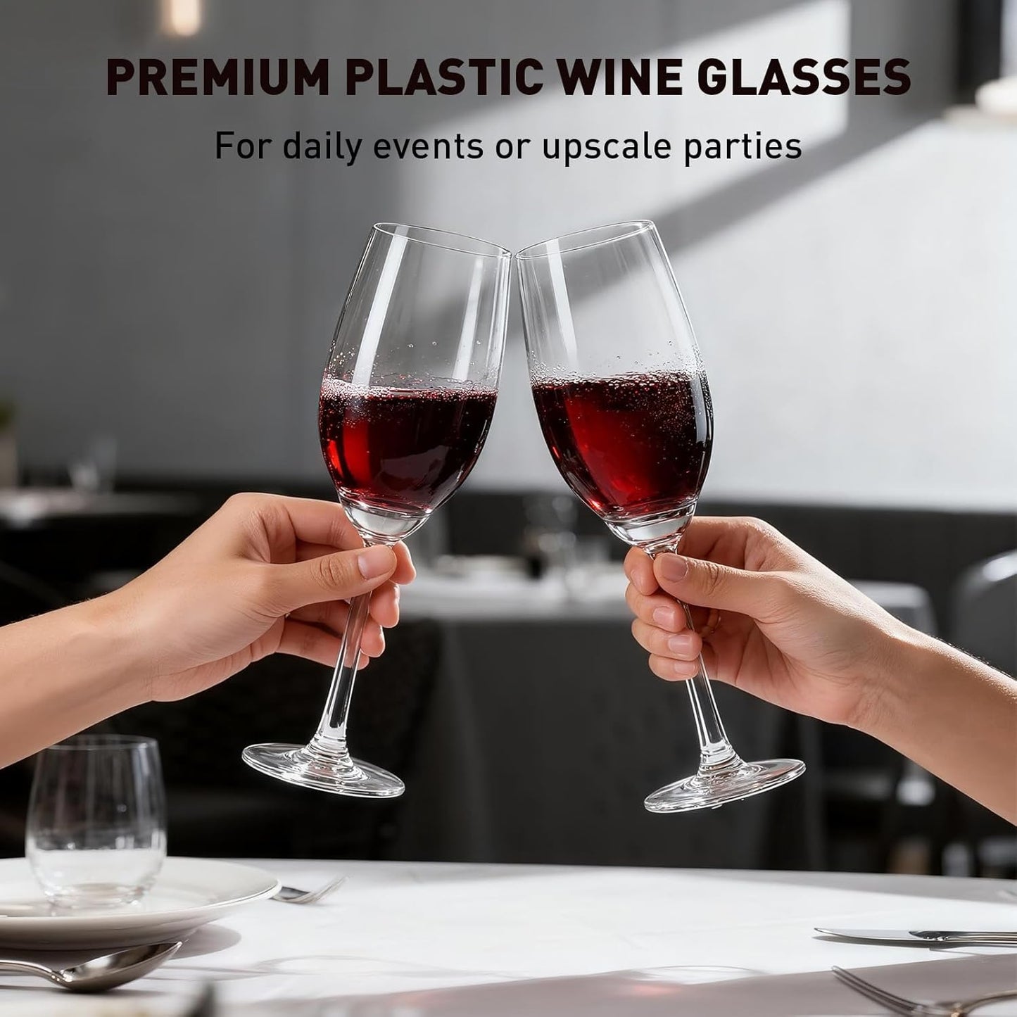 Plastic Wine Glasses Set of 4: 12oz Detachable Drinking Stemless Wine Glass - Reusable Outdoor Portable Shatterproof Wine Tumbler