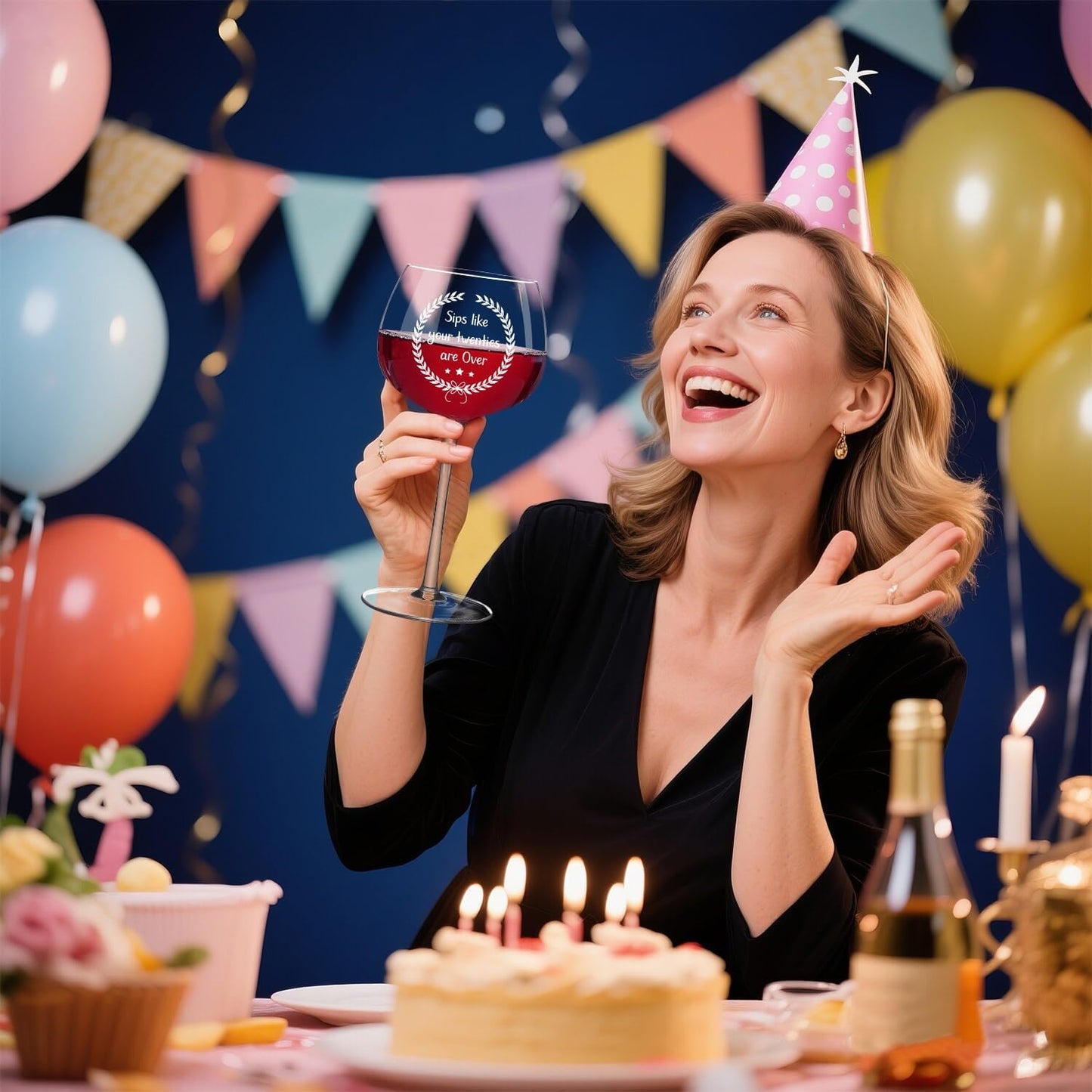 40TH Birthday Gifts Women, Funny 40 Year Old Birthday Decorations for Women, Best Gifts for 40 Year Old Woman, Unique Wine Glass Gift Ideas for Woman Friends Daughter Sister Mom Wife Aunt Coworker 40s