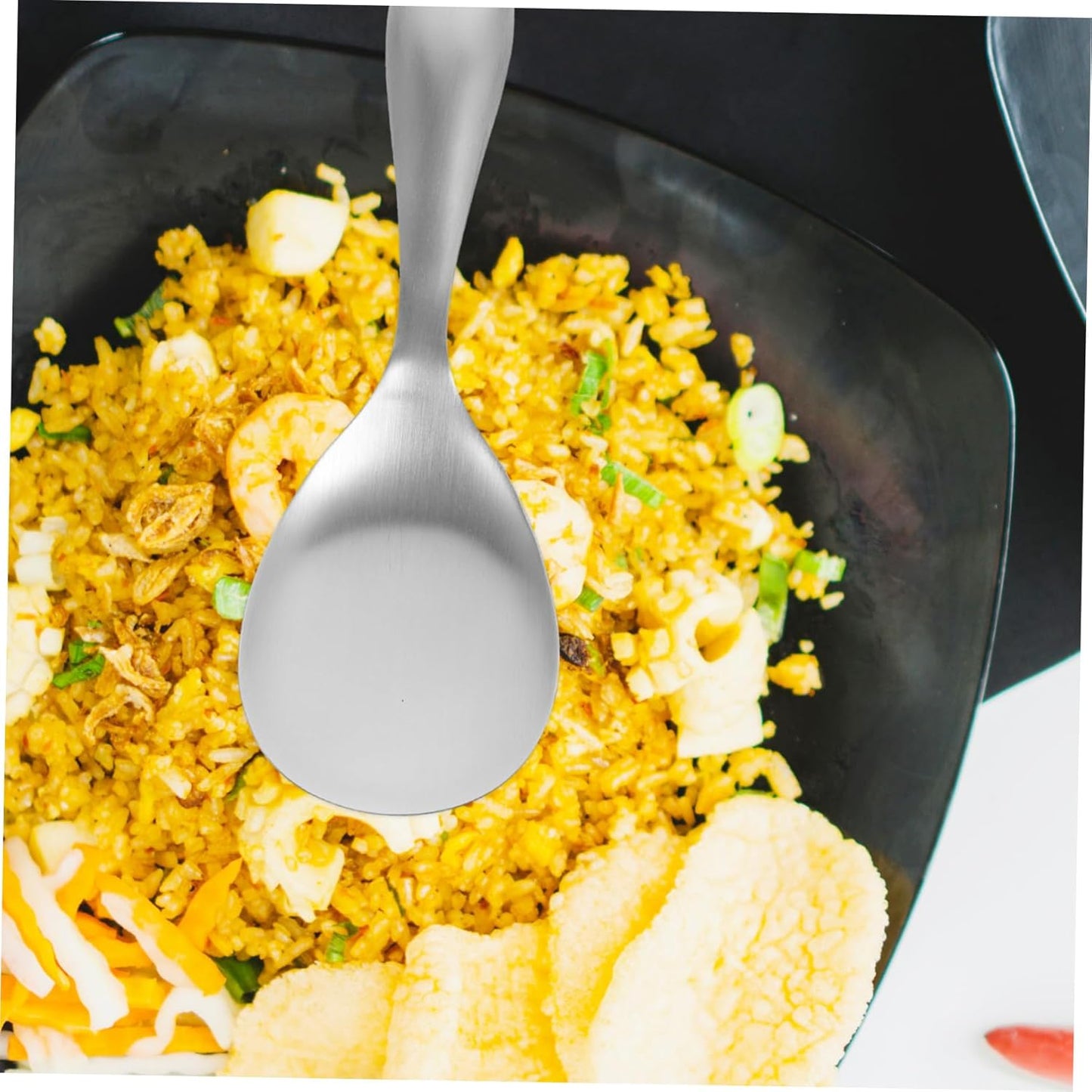 Cabilock Practical Large Scoops Rice Paddles 304 Stainless Steel Rice Spoons Non-stick Scoops