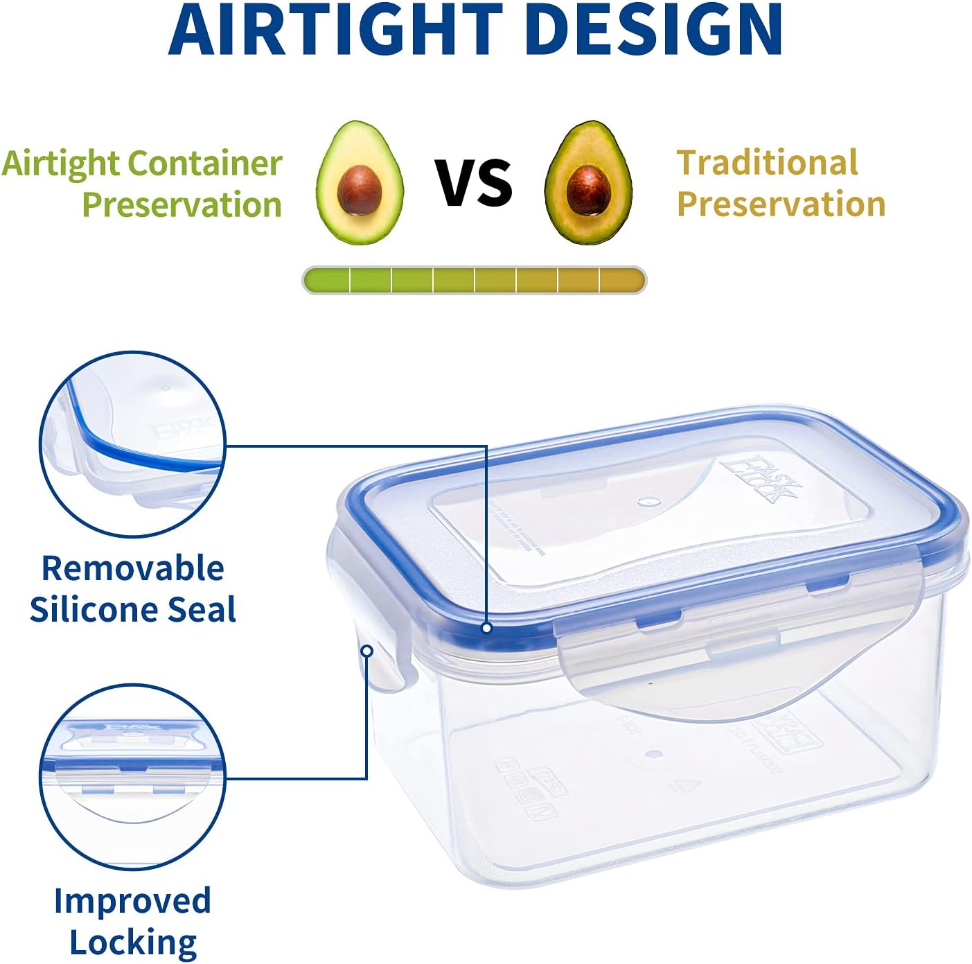 KIGI 4 Pack 17OZ 6OZ Small Plastic Containers Set Leakproof Rectangular Small Bento Box with Lids Airtight Mini Meal Prep