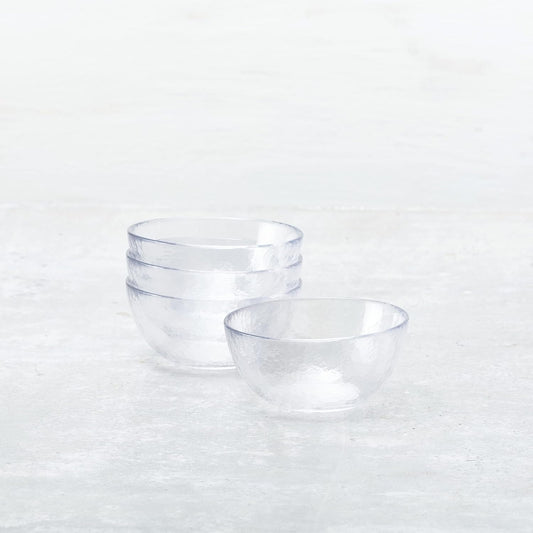 Fortessa Los Cabos Glass Dinnerware Collection, Cereal Salad Fruit Bowl (Set of 4), 6 Inch/21oz, Clear