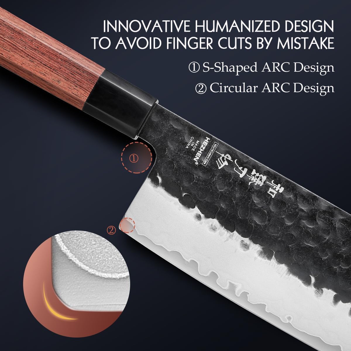 HEZHEN 6.9 inch Nakiri Knife,3 Layers High Carbon Composite Forging Steel, 10Cr15CoMoV Steel Core,Razor Sharp Kitchen Knife, Redwood Octagonal Handle with Premium Gift Box