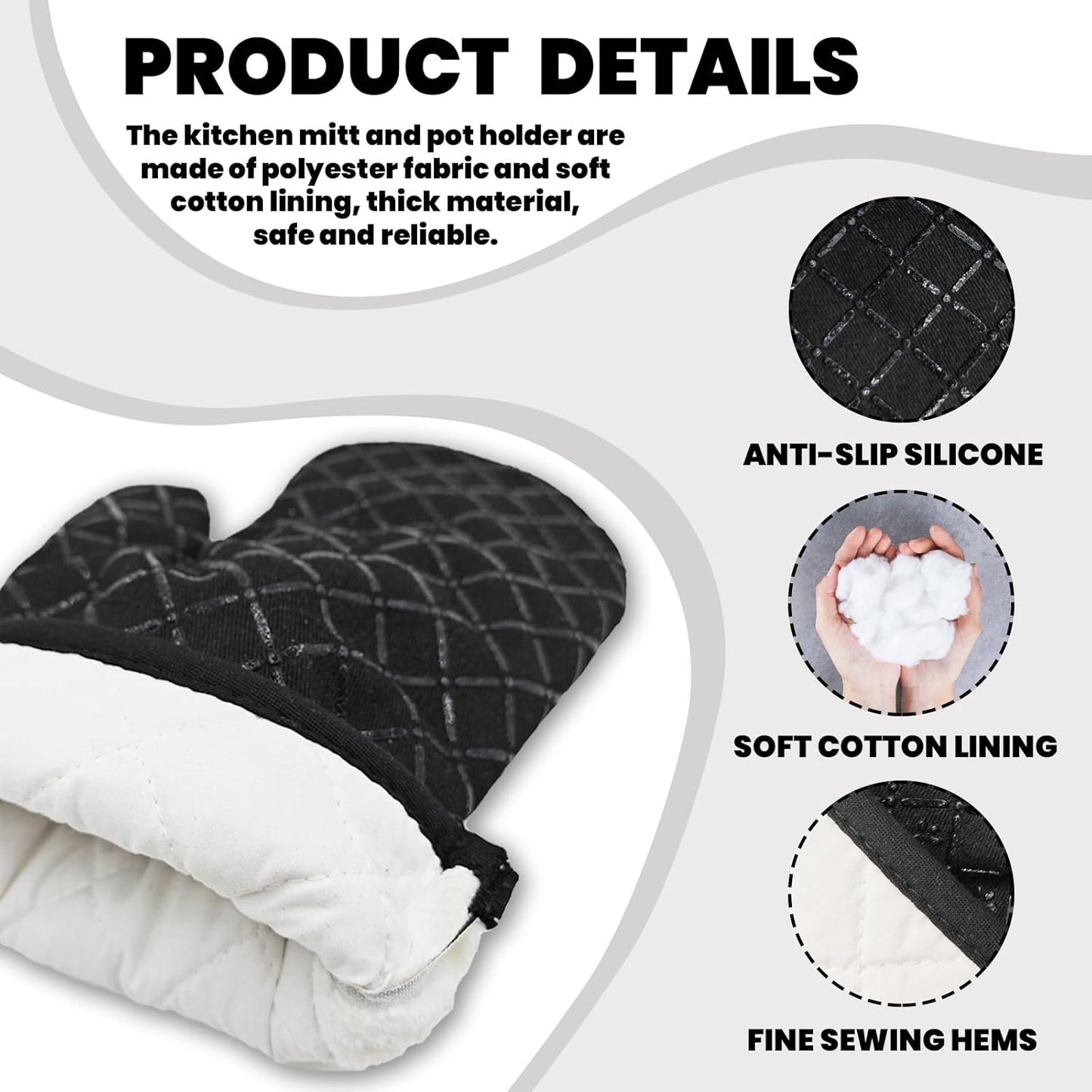 Funny Oven Mitts and Pot Holders Set with Sayings This Kitchen is Seasoned with Love Heat Resistant Mitts Silicone Non-Slip Oven Mitts Sweet Housewarming Gifts for Women Men Hostess Friend