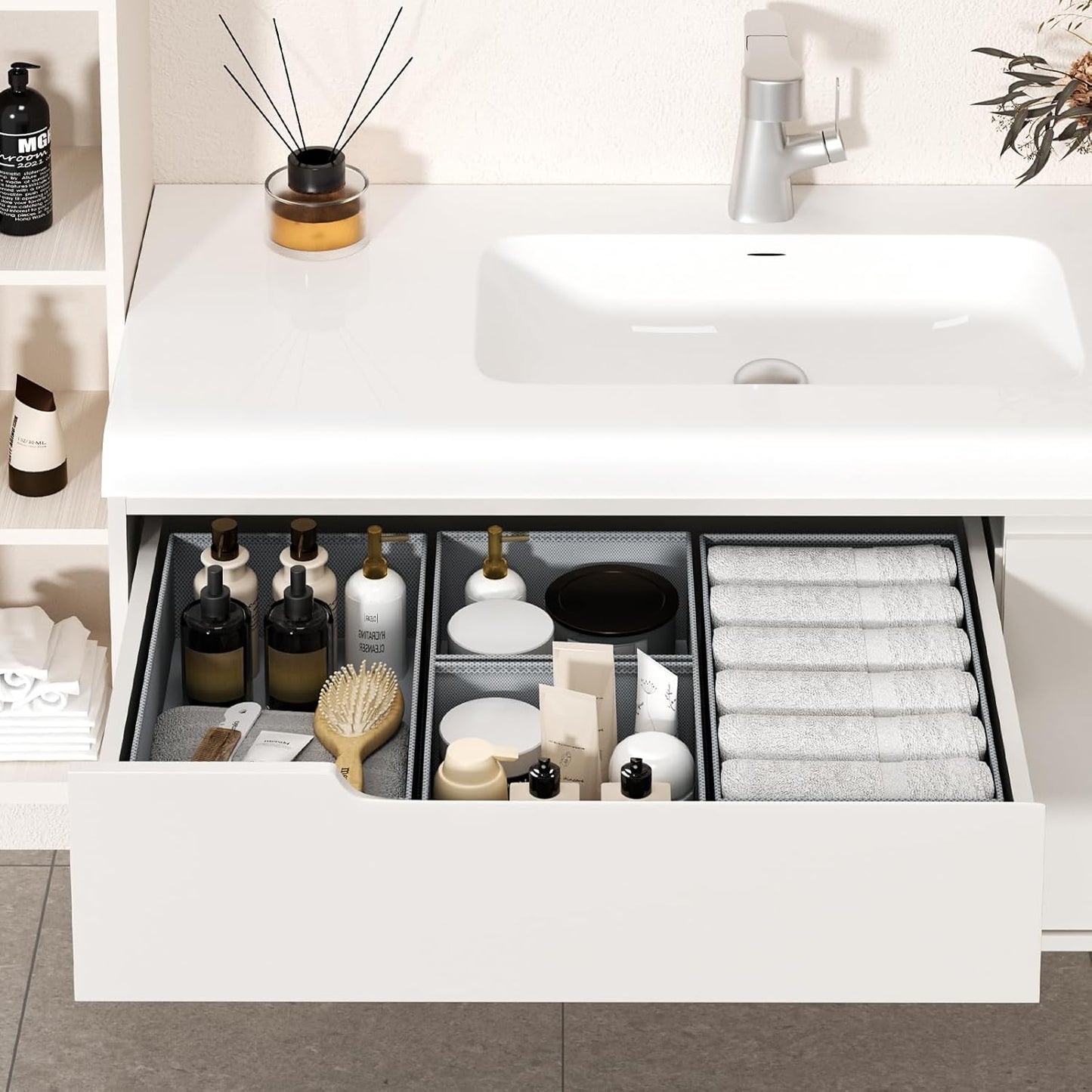 DIMJ Drawer Organizer Clothes Storage - 20 Pack Baby Dresser Organizer for Nursery, Foldable Closet Drawer Organizer Bins for Bedroom Organization, Fabric Storage Dividers for Socks, Underwears, Bras