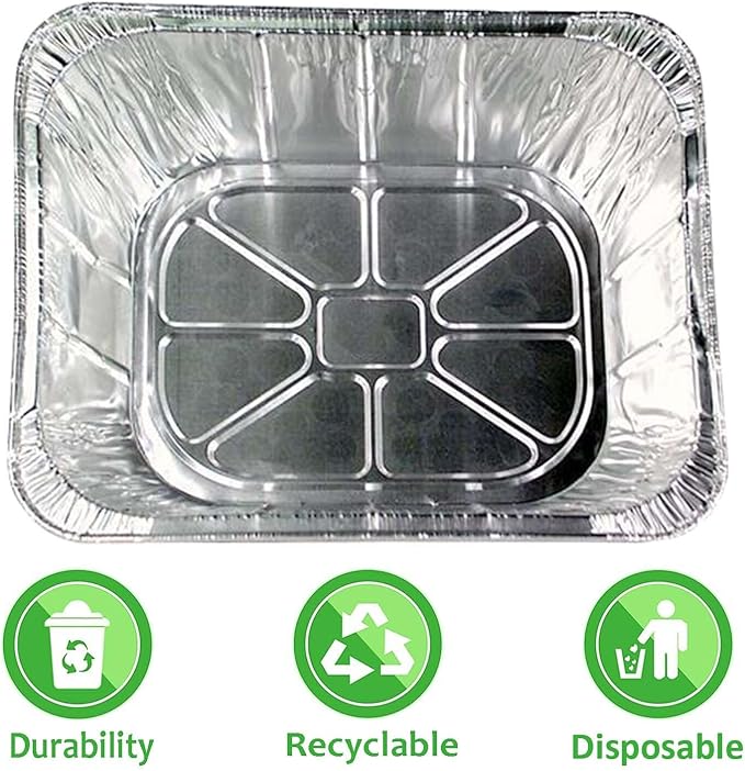 INFINITY EL Disposable Aluminum Foil Pan 25 Pack | Half Pan Extra 12.5" x 10.5" x 4" Deep Disposable Baking Pan | Heavy Duty Aluminum Foil Pan for Roasting Turkey, Lasagna, Thanksgiving, Christmas