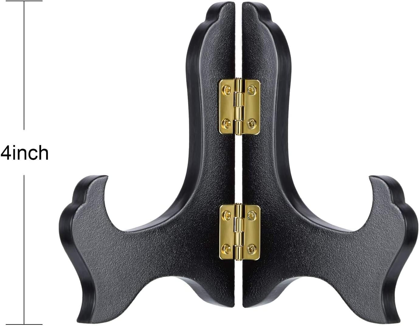 Wooden Display Stand,Black Wooden Plate Holder Easels,Oriental Furniture Wood Display Stand Home Decoration Plate Stand,Weddings Birthday Tables Pictures to Display,4 Inches,2 Packs.