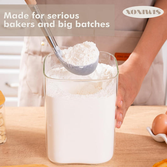 1.2 Gallon (148oz) 2PCS Large Glass Food Storage Containers, Wide Mouth Storage Containers with Tight Lids Square Glass Jars for Flour and Sugar Cereal Rice Pasta Oats Wheatmeal Coffee Niblet