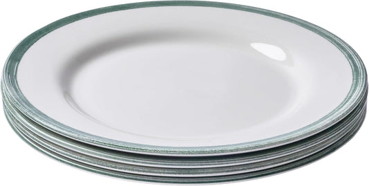 Portmeirion Potter's Brushstroke Dinner Plate (Set of 4) - 10.5-Inch Stackable Earthenware Plates - Microwave & Dishwasher Safe, Handcrafted Dinnerware for Casual & Formal Table Settings (Green)