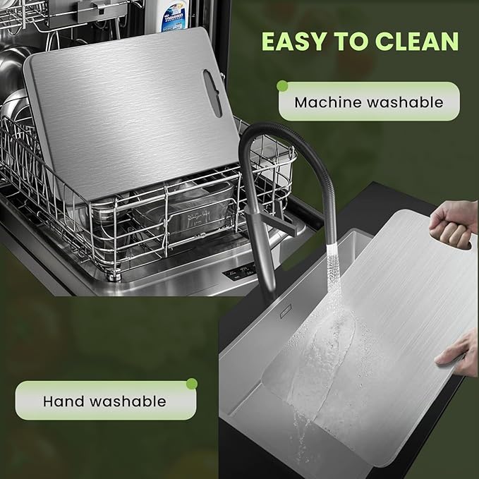 Titanium Cutting Board, 2025 New Upgrade 100% Pure Titanium Cutting Boards for Kitchen, Hygiene & Durability Non Stick Chopping Board, Double sided Cutting Board, Easy to Clean (15 * 11)