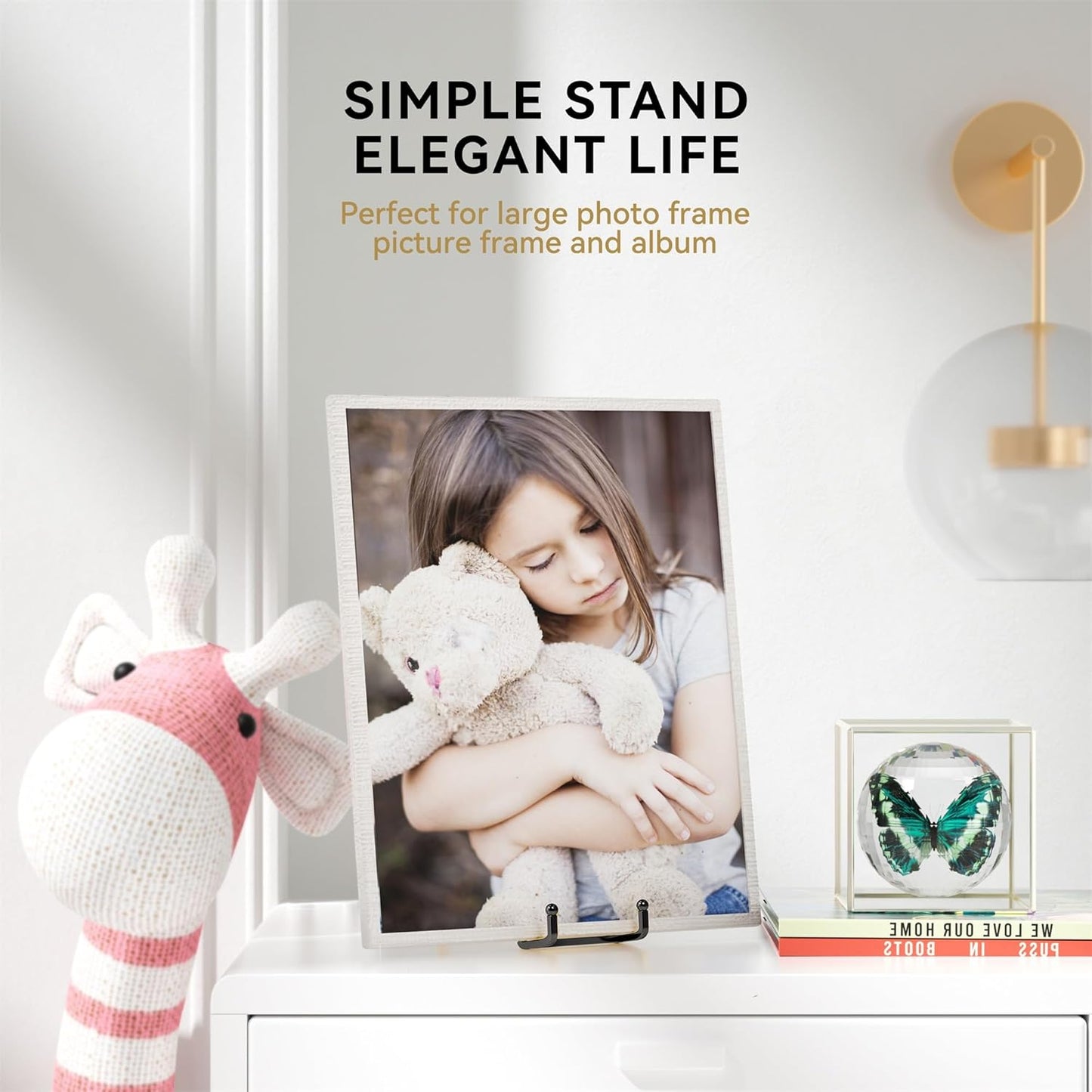 14 Inch Heavy Duty Plate Stand (2 Pack) – Metal Display Easel for Large Plates, Platters, Picture Frames, Plaques, Signs and Posters