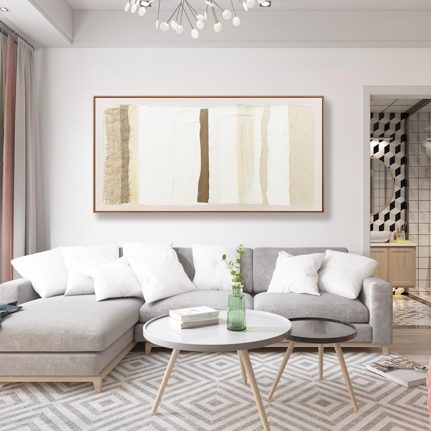 Canvas Wall Art Prints Large Wall Art Pictures for Living Room Abstrcat Canvas Art Wall Decor Framed Minimalist Boho Wall Art Decor Abstrcat Art Artwork for Walls Office Home Decor 24" X 48"