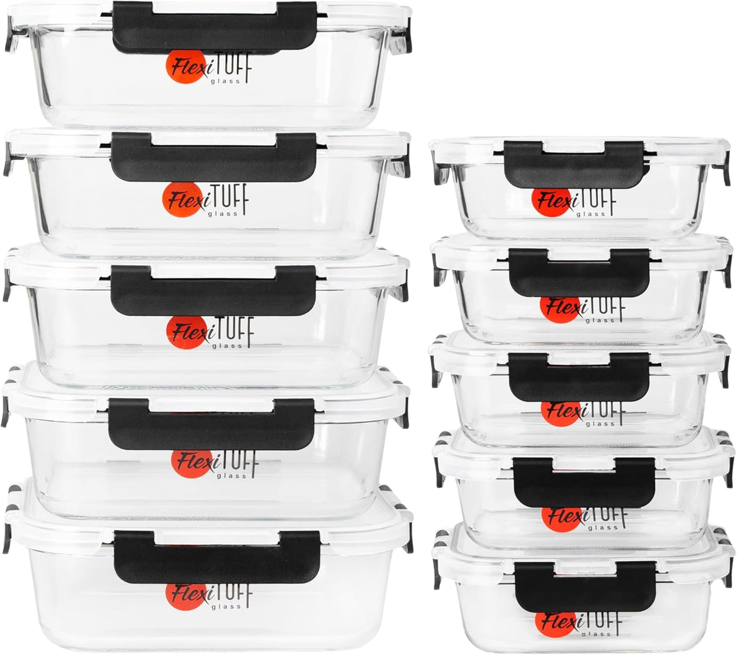 20pcs Set Food Storage Containers (10 Airtight & 10 Lids) |Lunch Containers | Meal Prep Containers | BPA Free, Leakproof Lids, Dishwasher, Microwave and Freezer Safe for Kitchen