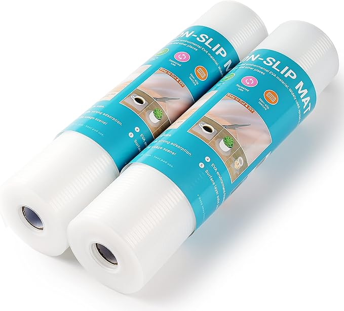 Shelf Liner, Non-Adhesive Drawer Liner, Food-Grade Material for Kitchen Cabinets, Fridge, Pantry - Non-Slip Cupboard and Bathroom Shelves Liner