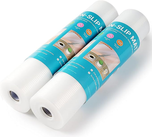 Shelf Liner,Non-Adhesive Drawer Liner,Food-Grade Material for Kitchen Cabinets Liner,Non-Slip Cupboard Liners Kitchen Drawer Liners Bathroom Shelves Liners (12 inches x 20 Feet x 2 Rolls)