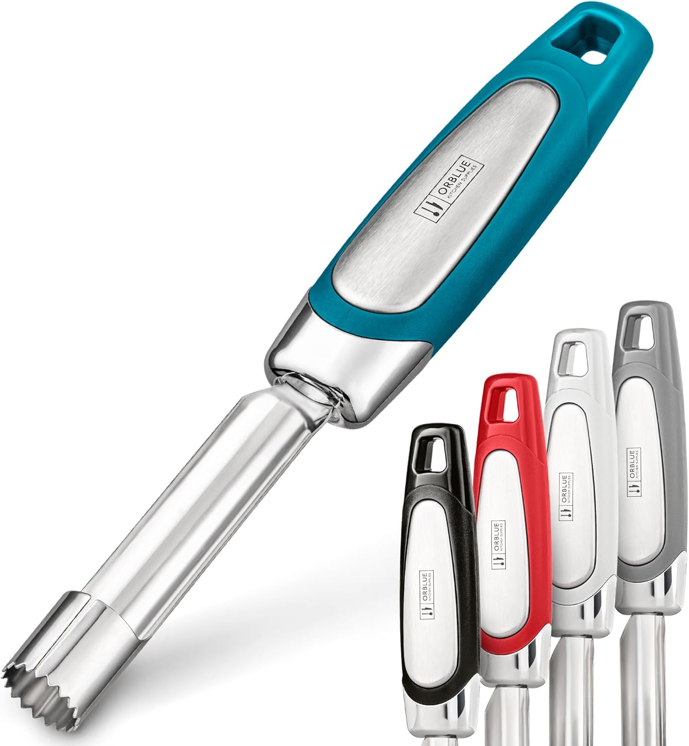 Orblue Premium Apple Corer Tool - Durable Stainless Steel Fruit Core Extractor Tool - Apple Corer Remover, Blue