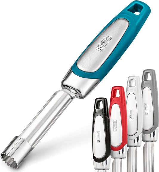 Orblue Premium Apple Corer Tool - Durable Stainless Steel Fruit Core Extractor Tool - Apple Corer Remover, Blue